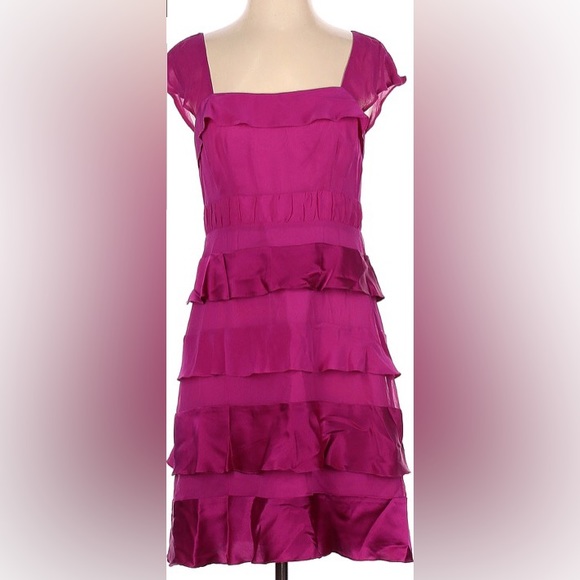 Nantte Lepore - Hot Pink silk cocktail Dress Sz 4 - Picture 1 of 4